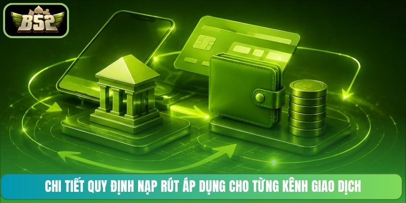 Chi tiết quy định nạp rút áp dụng cho từng kênh giao dịch